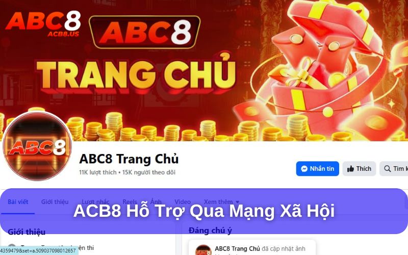 Liên hệ Facebook là kênh tiện lợi để người chơi liên hệ với ACB8.us