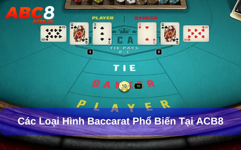 Baccarat - Game Bài Châu Âu Siêu Hấp Dẫn Tại ACB8 ACB8 cung cấp các loại hình baccarat đa dạng