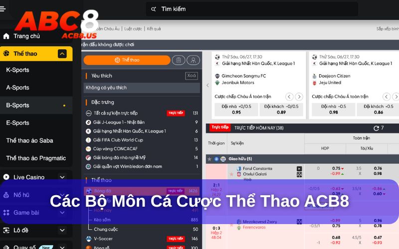 Cá Cược Thể Thao ACB8 Cùng Tham Gia Sự Kiện Hot 2025 Một số môn thể thao nổi bật tại ACB8