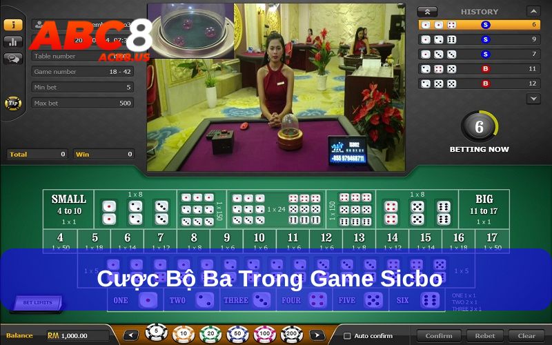 Sicbo - Lắc Xí Ngầu Cực Vui, Nhận Tiền Thưởng Cực Đã Cược bộ ba bất kỳ với tỷ lệ trả thưởng khủng